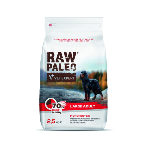 Hundetrockenfutter – Raw Paleo Adult Large Rind 2,5kg