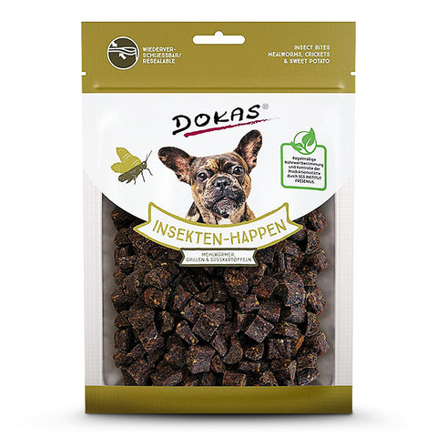 Dokas Hundesnack - Insekten-Happen Mehlwürmer, Grillen, Süßkartoffel